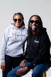 Devyn Noir Embroidered Paire Hoodie