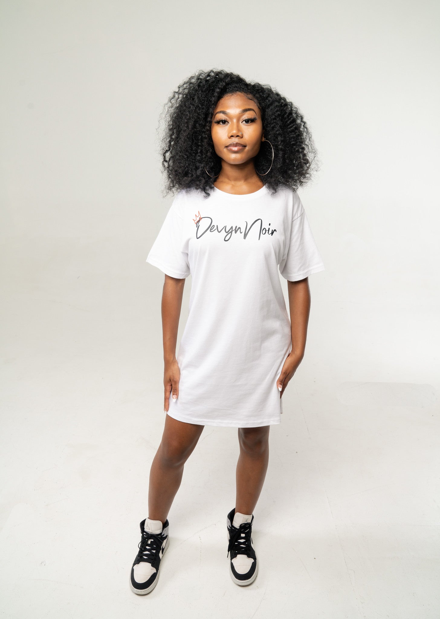 Devyn Noir Boyfriend Shirt Dress