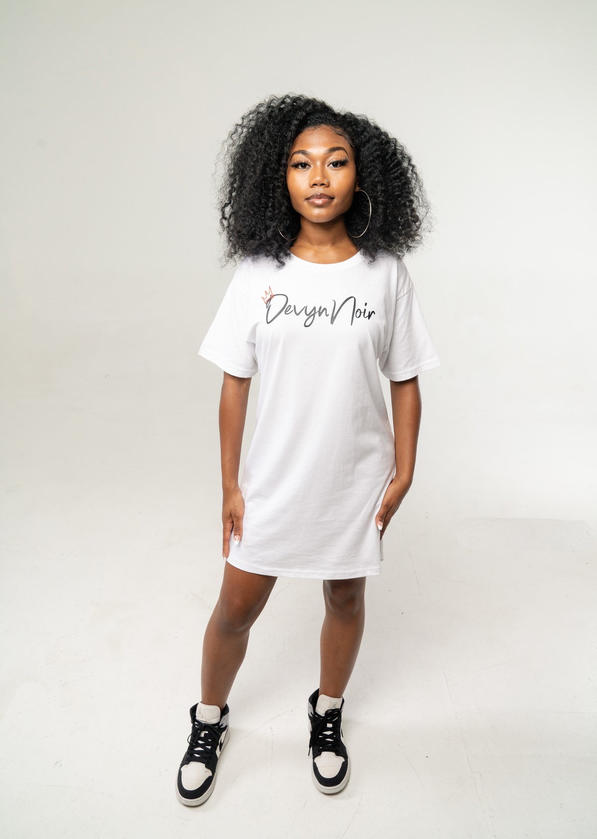 Devyn Noir Boyfriend Shirt Dress