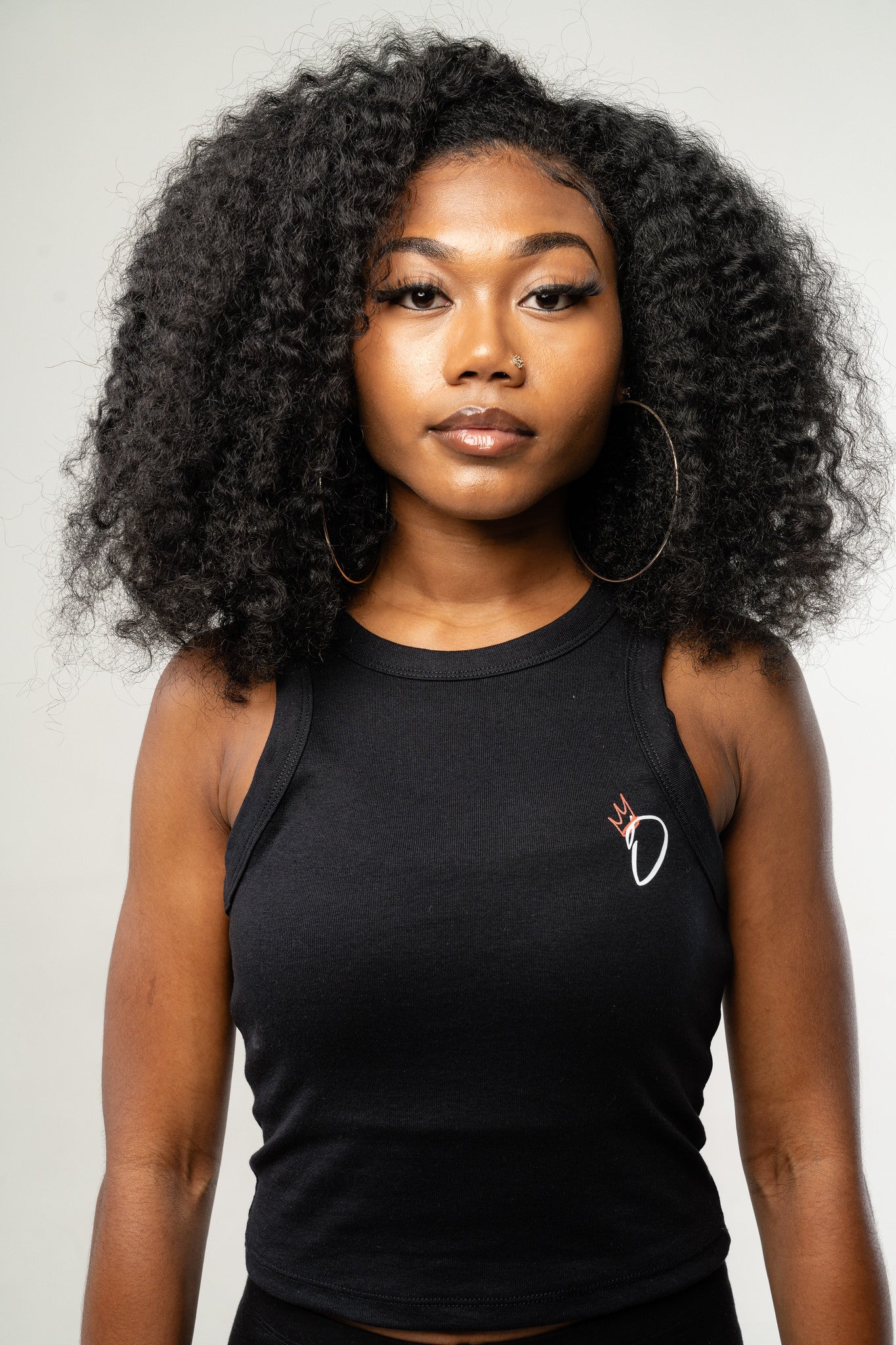Devyn Noir Courte Rib Tank