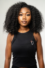 Devyn Noir Courte Rib Tank