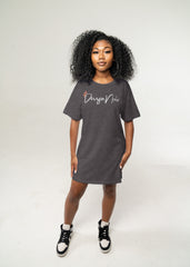 Devyn Noir Boyfriend Shirt Dress