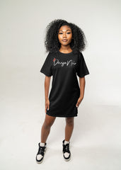 Devyn Noir Boyfriend Shirt Dress