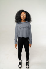 Devyn Noir Courte Crop Hoodie