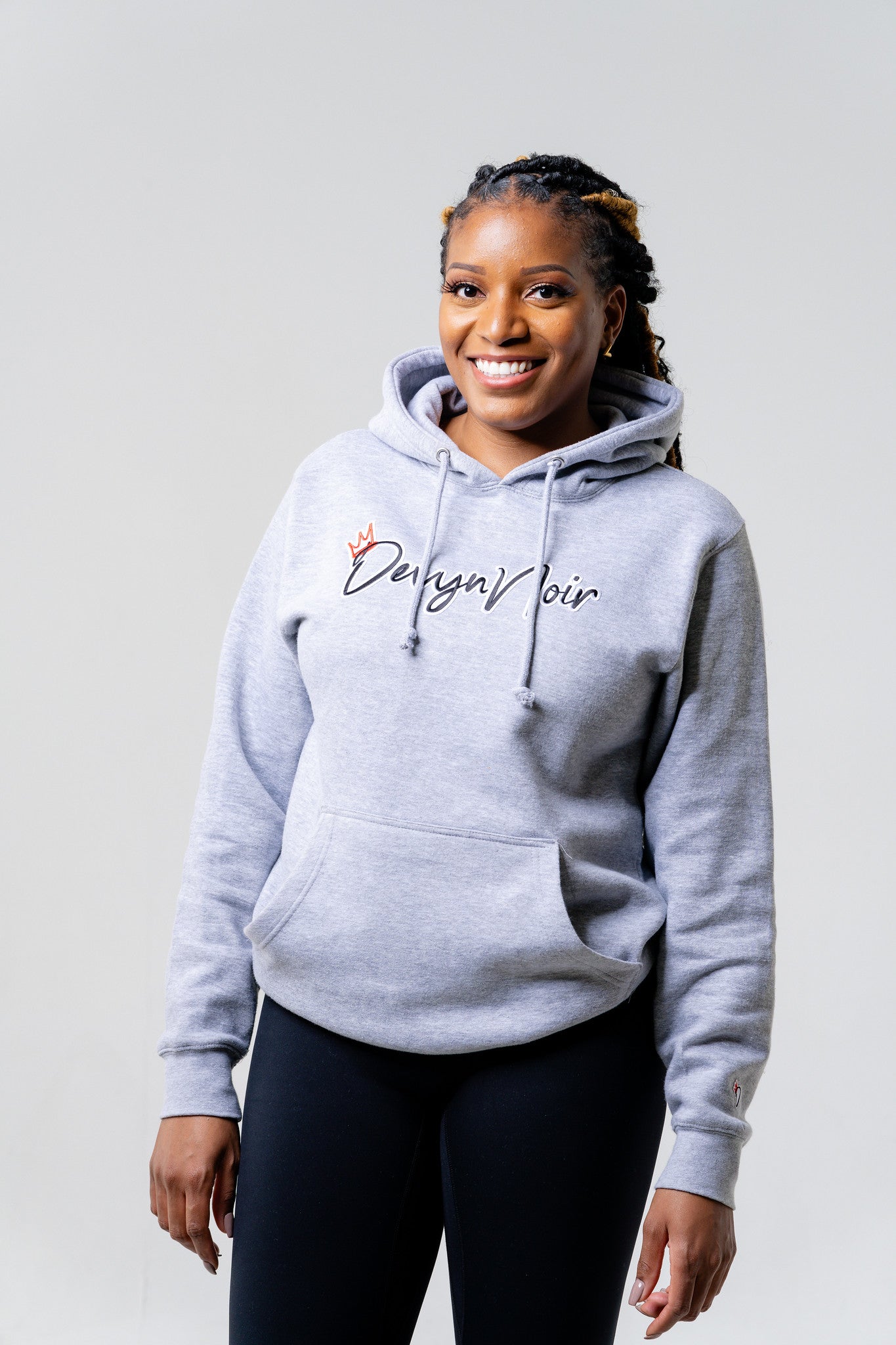 Devyn Noir Embroidered Paire Hoodie