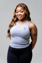 Devyn Noir Courte Rib Tank